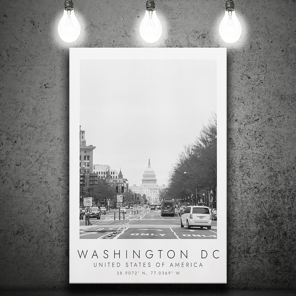 Washington Dc Usa Black And White Art Canvas Prints Wall Art Home Decor