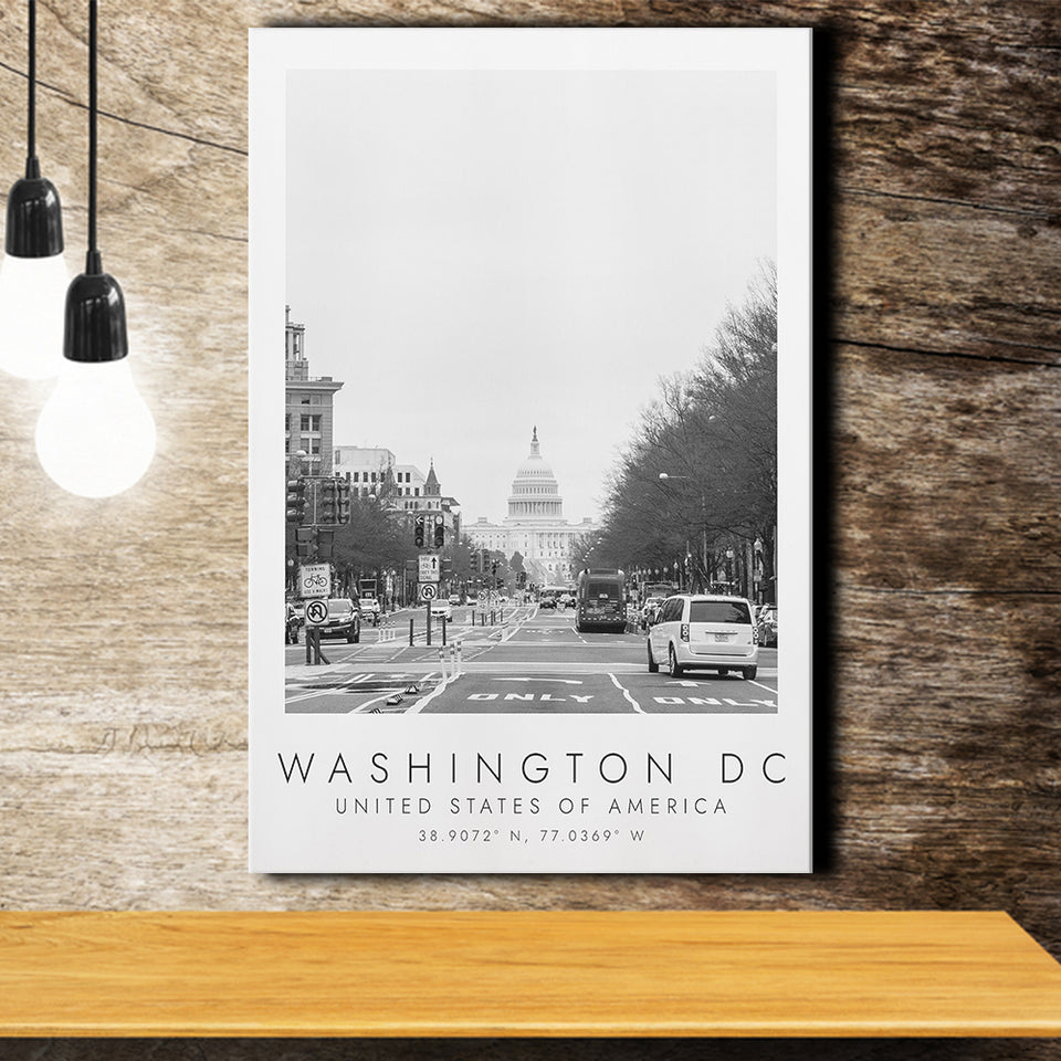 Washington Dc Usa Black And White Art Canvas Prints Wall Art Home Decor