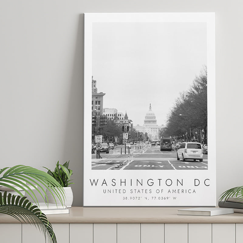Washington Dc Usa Black And White Art Canvas Prints Wall Art Home Decor
