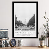 Washington Dc Usa Black And White Art Framed Art Prints Wall Art Decor, Framed Picture