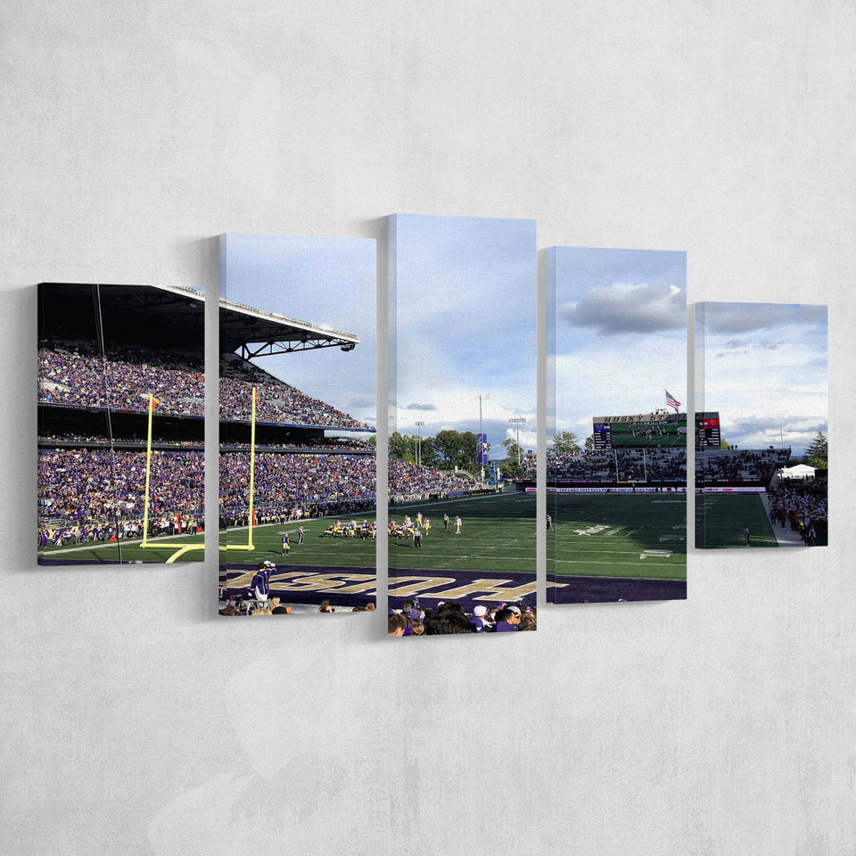 Washington Huskies Stadium Canvas Prints Husky Stadium Wall Art American,Multi Panels,Sport Stadium Art Prints, Fan Gift