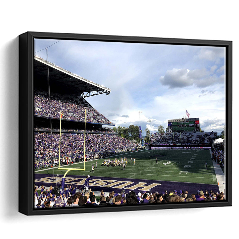 Washington Huskies Stadium Framed Canvas Prints Husky Stadium Wall Art American,Sport Stadium Art Prints, Fan Gift