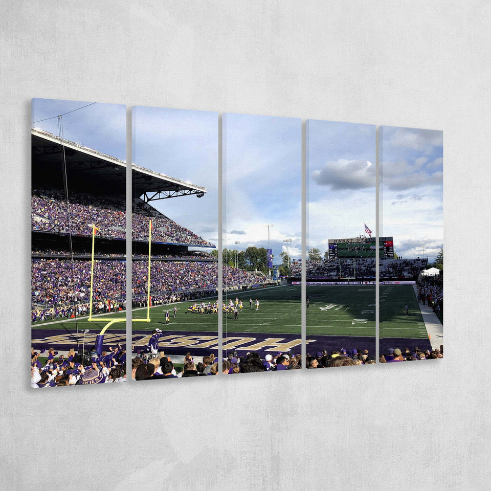 Washington Huskies Stadium Canvas Prints Husky Stadium Wall Art American,Multi Panels B,Sport Stadium Art Prints, Fan Gift