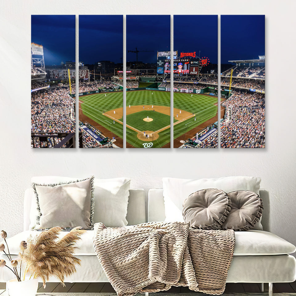 Washington Nationals Baseball Stadium 5 Pieces Canvas Prints Wall Art Decor - Painting Canvas,Multi Panel,Painting Prints,For Sale