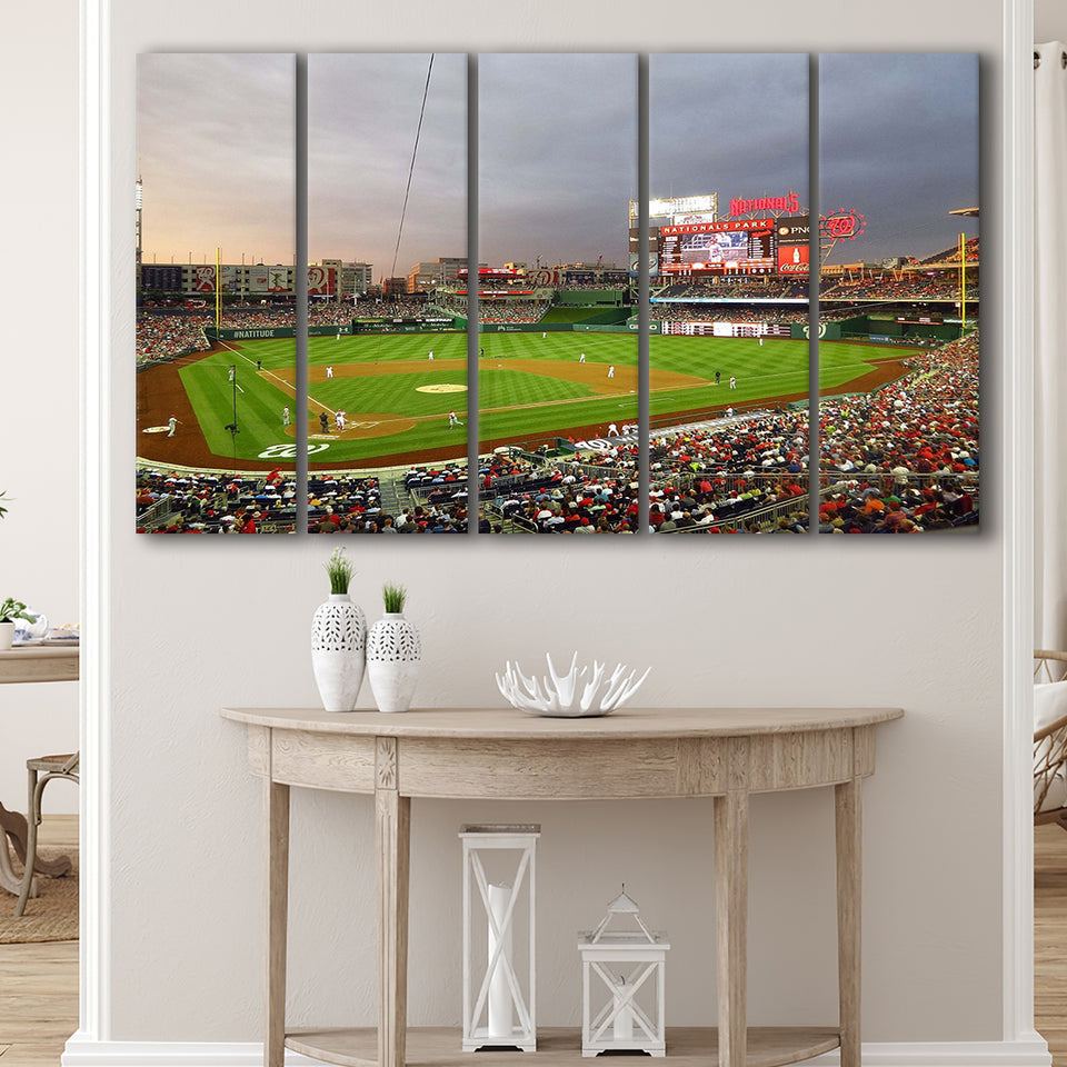 Washington Nationals Stadium Canvas Prints Nationals Park Wall Art Baseball,Multi Panels B,Sport Stadium Art Prints, Fan Gift