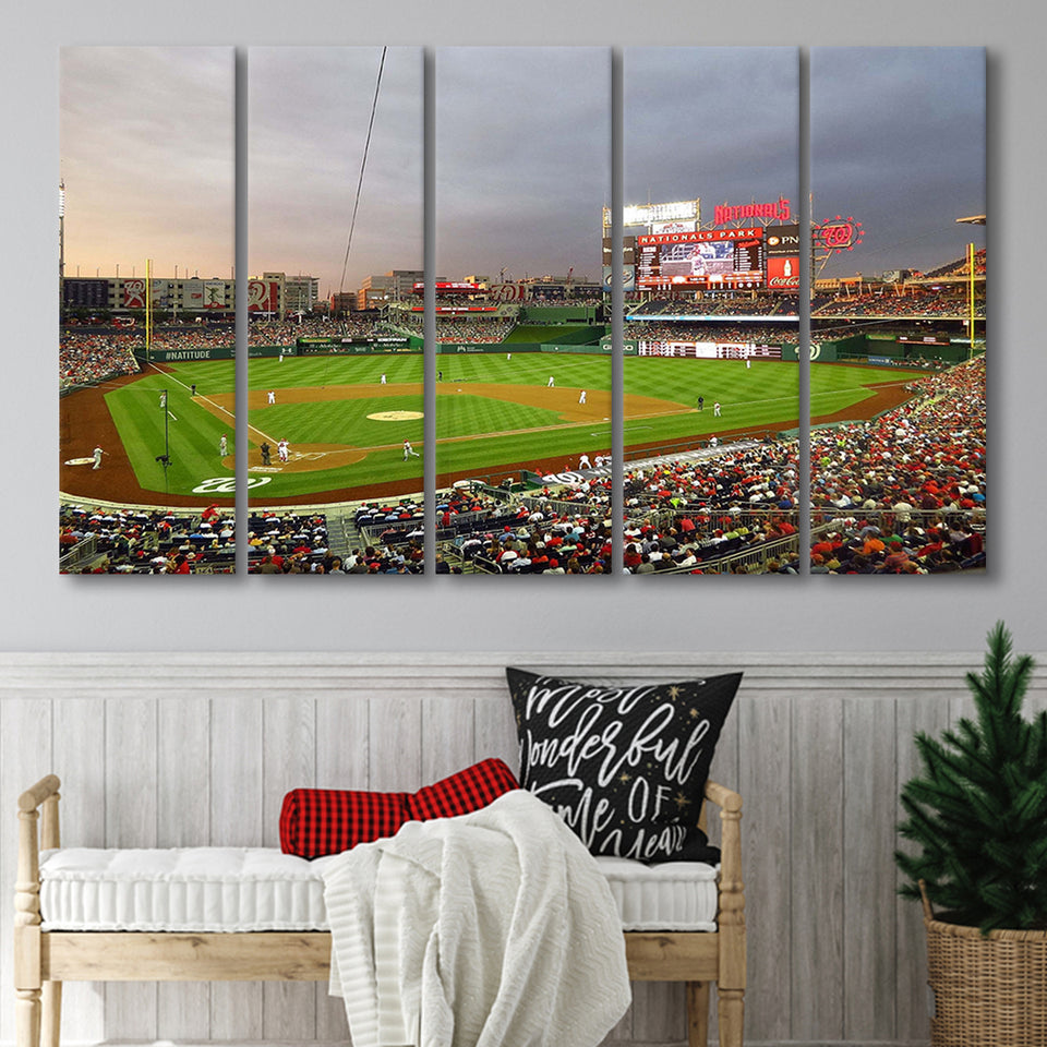 Washington Nationals Stadium Canvas Prints Nationals Park Wall Art Baseball,Multi Panels B,Sport Stadium Art Prints, Fan Gift