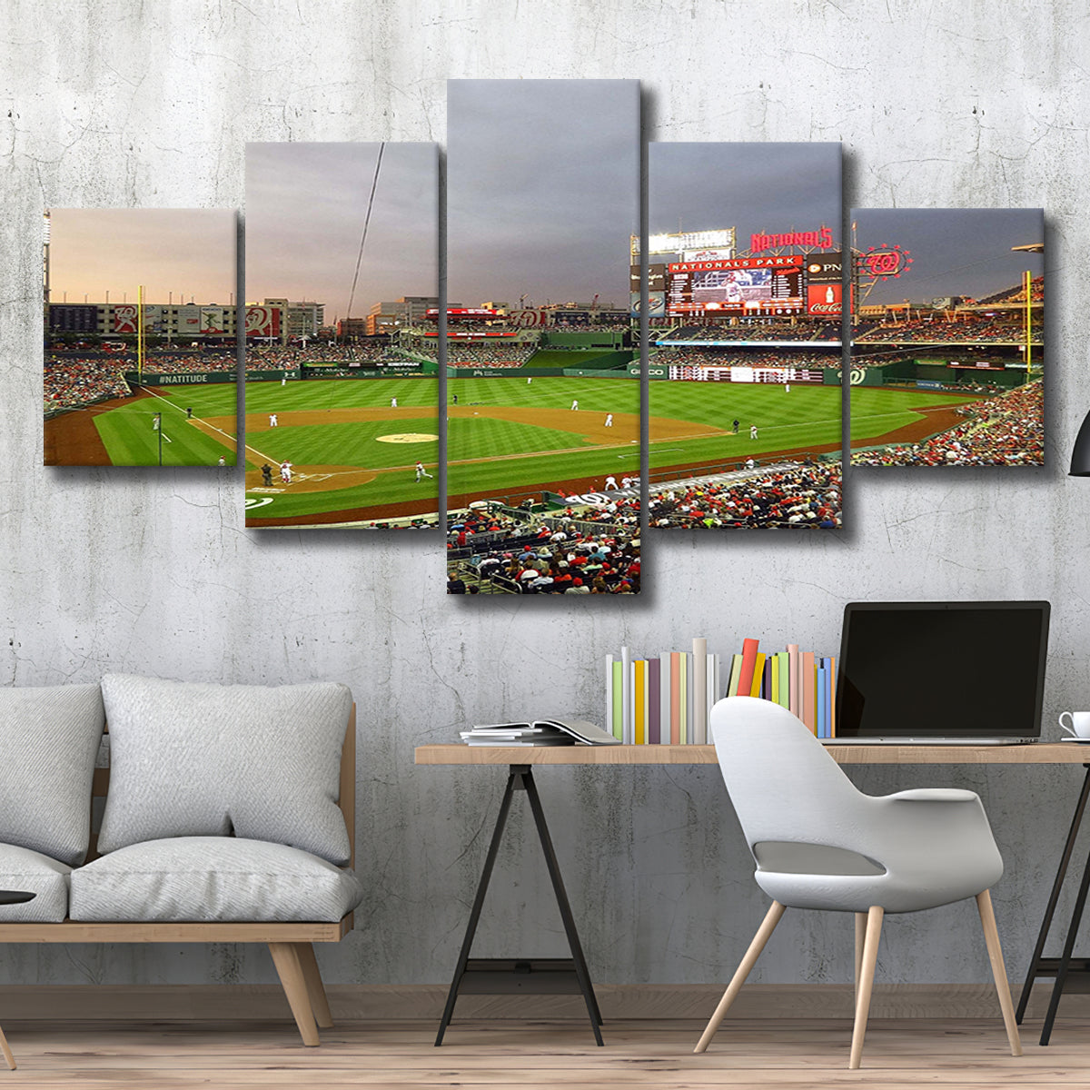 Washington Nationals 14 x 20 Nationals Park Presidents Race Minimalist  Art Giclee Print