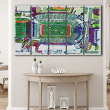Washington State Cougars Martin Stadium Watercolor, 5 Pieces B, Multi Panel Canvas Prints Wall Art Decor