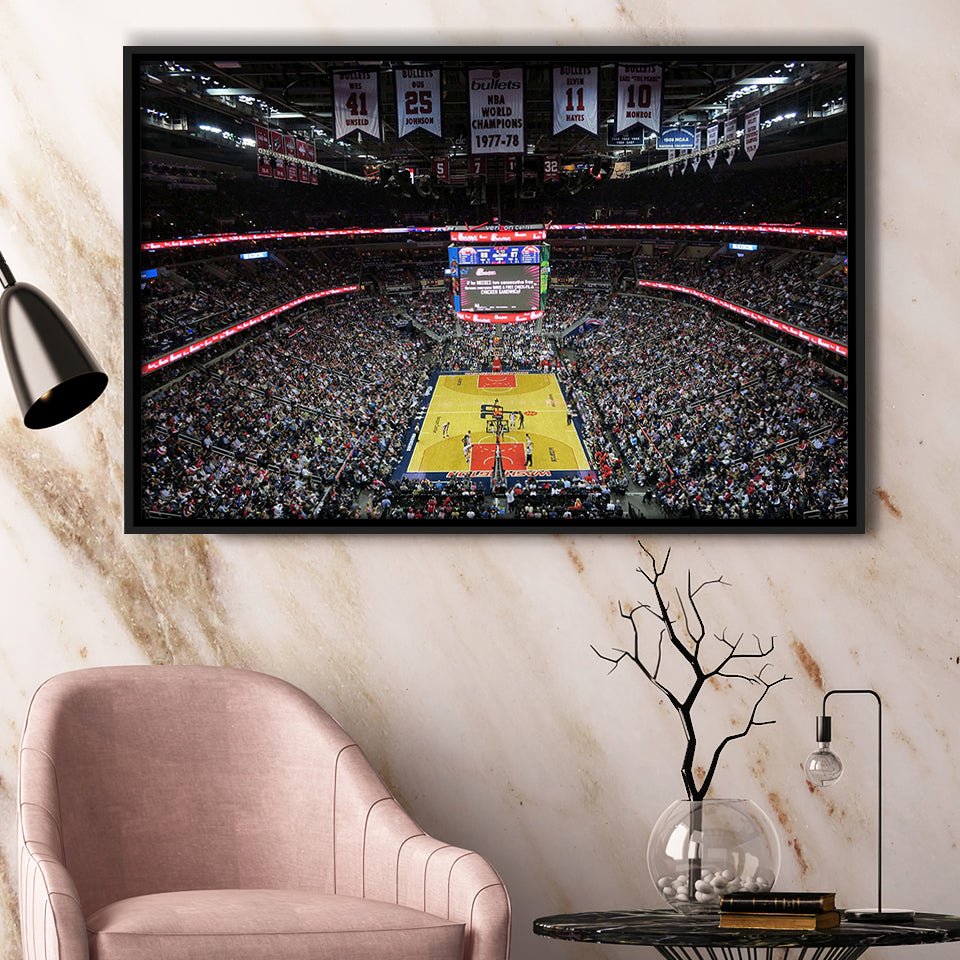 Washington Wizards Stadium Framed Canvas Prints Capital One Arena Wall Art,Sport Stadium Art Prints, Fan Gift