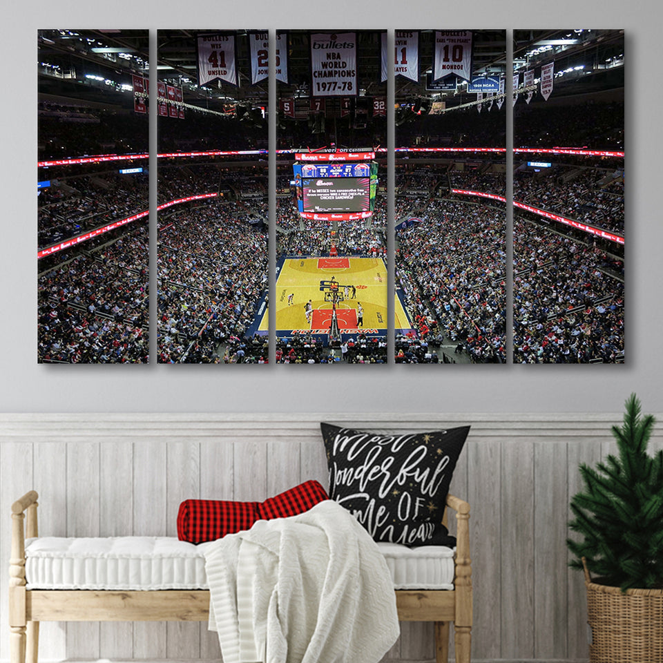 Washington Wizards Stadium Canvas Prints Capital One Arena Wall Art,Multi Panels B,Sport Stadium Art Prints, Fan Gift