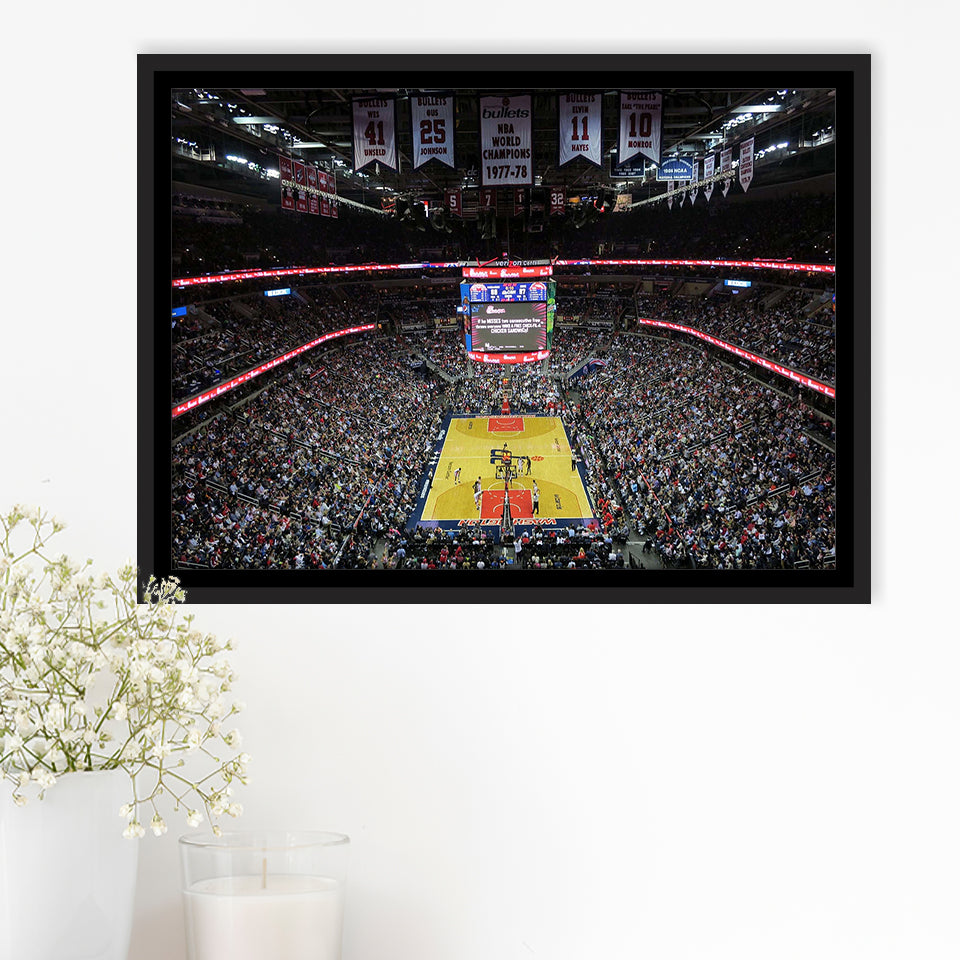 Washington Wizards Stadium Framed Canvas Prints Capital One Arena Wall Art,Sport Stadium Art Prints, Fan Gift