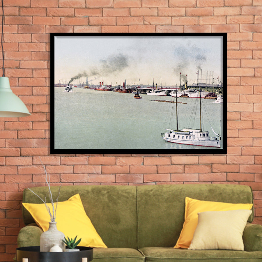 Water Front Mobile Alabama Vintage Photograph Framed Art Prints Wall Decor - Painting Art, Framed Picture, Home Decor, For Sale