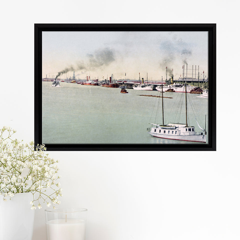 The Pool Of London At Sundown 1876 Framed Canvas Prints Wall Art - Painting Canvas, Wall Decor, For Sale