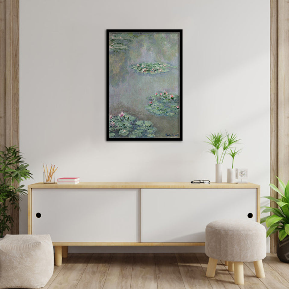 Water Lilies By Claude Monet-Art Print,Frame Art,Plexiglass Cover
