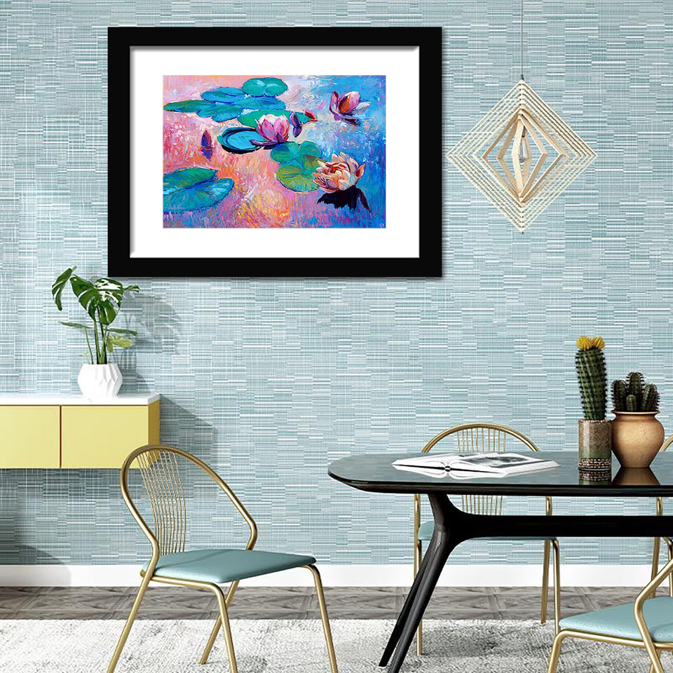 Water lilies-Art Print,Framed art,Plexiglass Cover