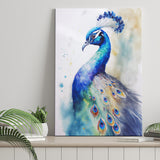 Watercolor Peacock, Peacock Painting Canvas Prints Wall Art, Home Living Room Decor, Large Canvas