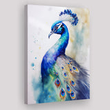 Watercolor Peacock, Peacock Painting Canvas Prints Wall Art, Home Living Room Decor, Large Canvas