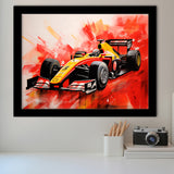Watercolor  Racing Car Formula One Art Mixed Color Framed Art Prints Wall Decor, Framed Painting Art