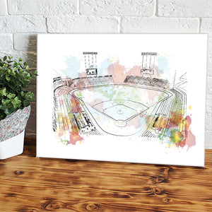 Watercolor Sketch Of Baseball Stadium In Vector Illustration Canvas Wall Art - Canvas Prints, Prints for Sale, Canvas Painting, Canvas on Sale