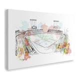 Watercolor Sketch Of Baseball Stadium In Vector Illustration Canvas Wall Art - Canvas Prints, Prints for Sale, Canvas Painting, Canvas on Sale