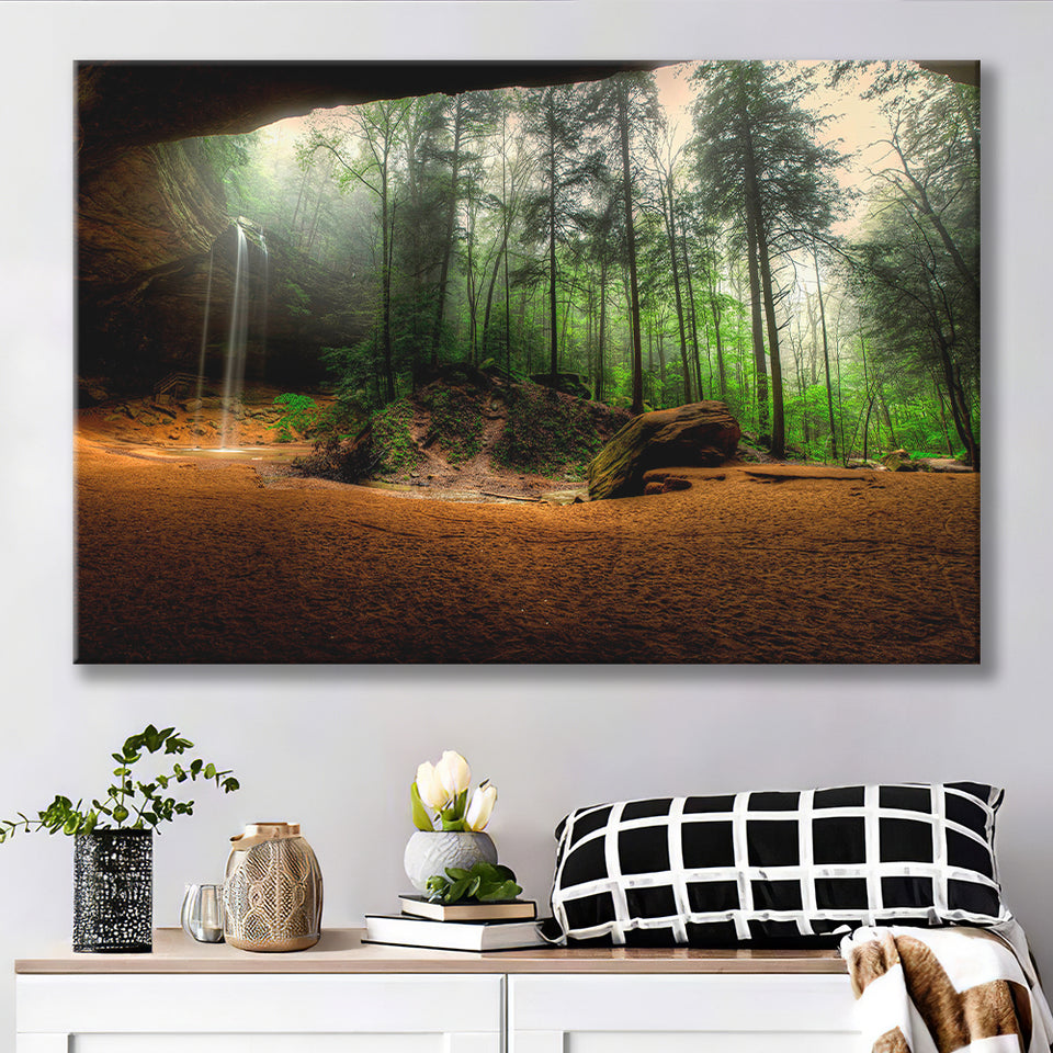 Waterfall Art Forest Canvas Prints Wall Art Decor - Painting Canvas,Home Decor, Ready to Hang