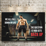 We All Fall Down In Life Canvas Prints Wall Art - Painting Canvas,Office Business Motivation Art, Wall Decor