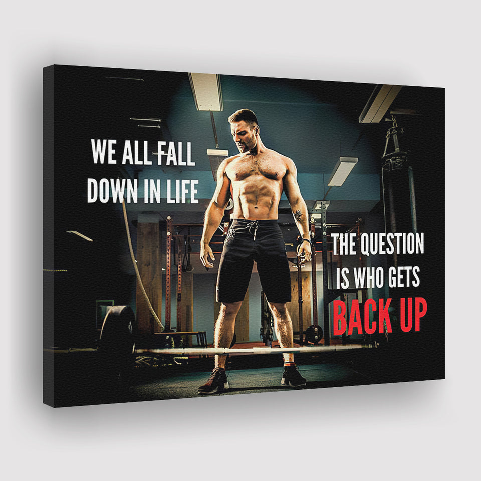 We All Fall Down In Life Canvas Prints Wall Art - Painting Canvas,Office Business Motivation Art, Wall Decor