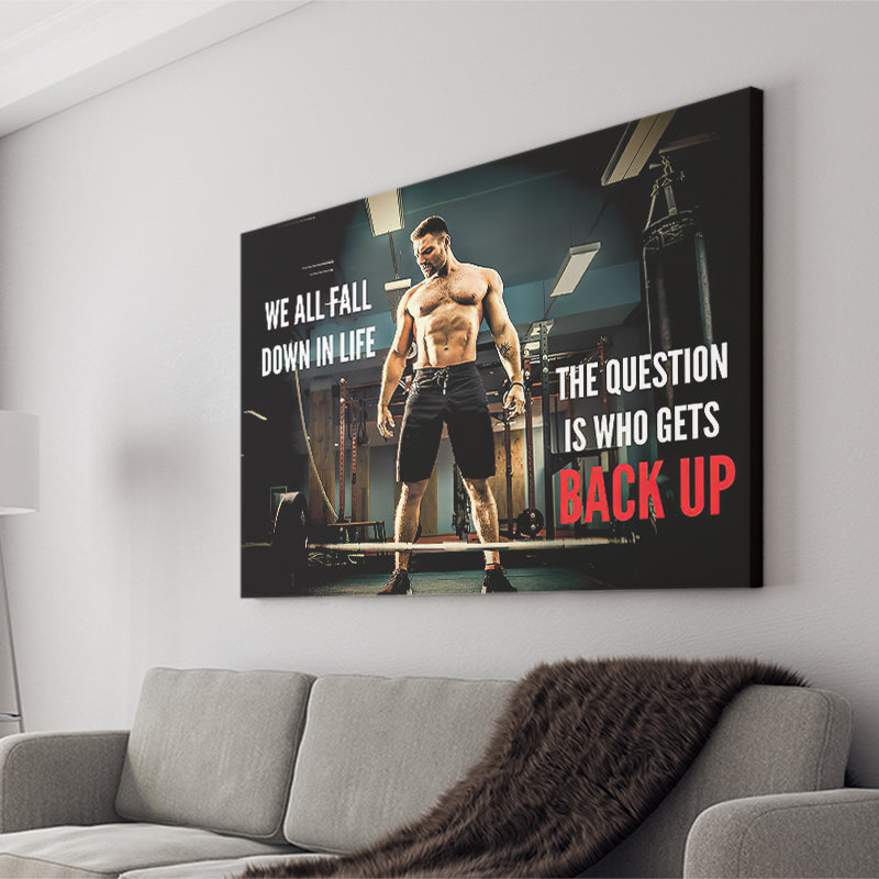 We All Fall Down In Life Canvas Prints Wall Art - Painting Canvas,Office Business Motivation Art, Wall Decor