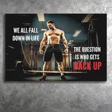 We All Fall Down In Life Canvas Prints Wall Art - Painting Canvas,Office Business Motivation Art, Wall Decor