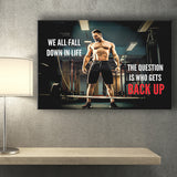 We All Fall Down In Life Canvas Prints Wall Art - Painting Canvas,Office Business Motivation Art, Wall Decor