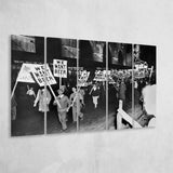 We Want Beer Black And White Print, Prohibition Protest Larger Canvas Art, 5 Piece Canvas Prints Wall Art Decor