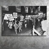We Want Beer Black And White Print, Prohibition Protest Canvas Prints Wall Art Home Decor