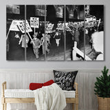 We Want Beer Black And White Print, Prohibition Protest Larger Canvas Art, 5 Piece Canvas Prints Wall Art Decor