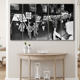 We Want Beer Black And White Print, Prohibition Protest Larger Canvas Art, 5 Piece Canvas Prints Wall Art Decor