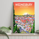 Wednesbury United Kingdom Art Sunset Art Print ,City Art Print, Large Canvas, Canvas Print Wall Art Home Decor