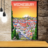 Wednesbury United Kingdom Art Sunset Art Print ,City Art Print, Large Canvas, Canvas Print Wall Art Home Decor