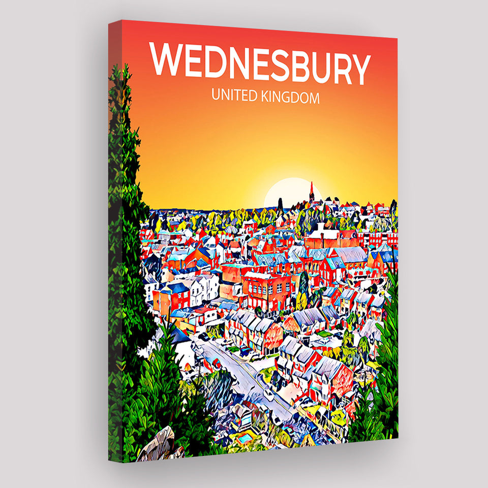 Wednesbury United Kingdom Art Sunset Art Print ,City Art Print, Large Canvas, Canvas Print Wall Art Home Decor