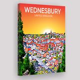 Wednesbury United Kingdom Art Sunset Art Print ,City Art Print, Large Canvas, Canvas Print Wall Art Home Decor