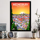 Wednesbury United Kingdom Art Sunset Art Print, City Art Print, Framed Art Print Wall Art Home Decor, Framed Picture