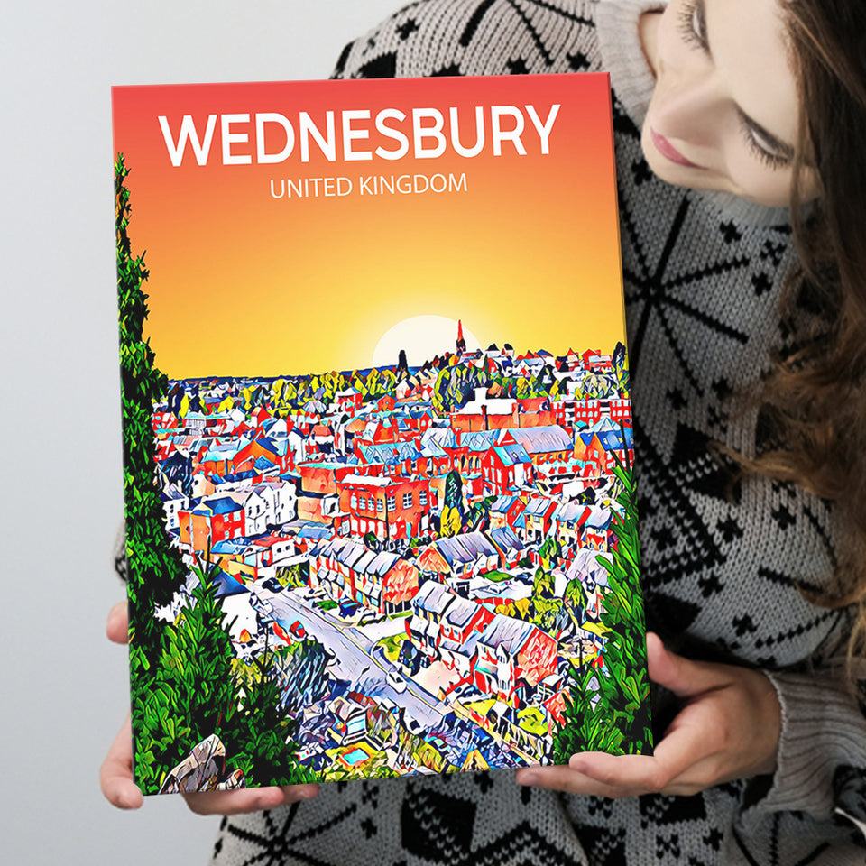 Wednesbury United Kingdom Art Sunset Art Print ,City Art Print, Large Canvas, Canvas Print Wall Art Home Decor