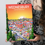 Wednesbury United Kingdom Art Sunset Art Print ,City Art Print, Large Canvas, Canvas Print Wall Art Home Decor