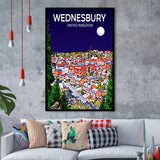 Wednesbury United Kingdom Art Night Art Print, City Art Print, Framed Art Print Wall Art Home Decor, Framed Picture