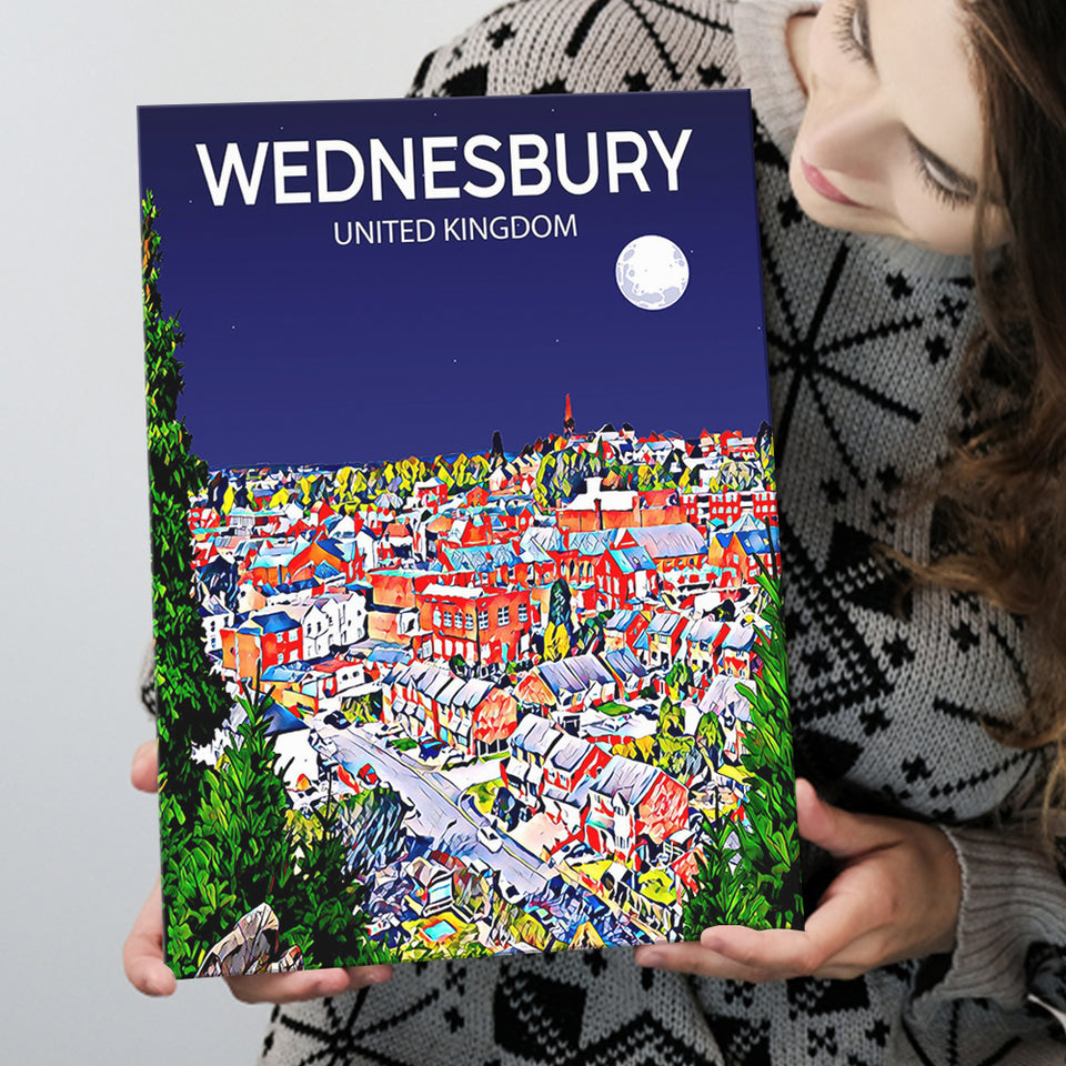 Wednesbury United Kingdom Art Night Art Print ,City Art Print, Large Canvas, Canvas Print Wall Art Home Decor