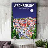 Wednesbury United Kingdom Art Night Art Print ,City Art Print, Large Canvas, Canvas Print Wall Art Home Decor