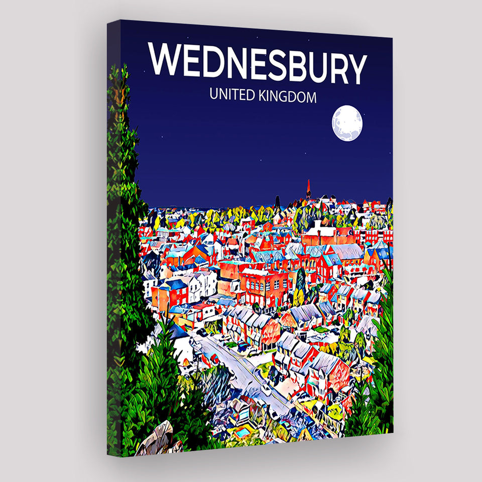 Wednesbury United Kingdom Art Night Art Print ,City Art Print, Large Canvas, Canvas Print Wall Art Home Decor