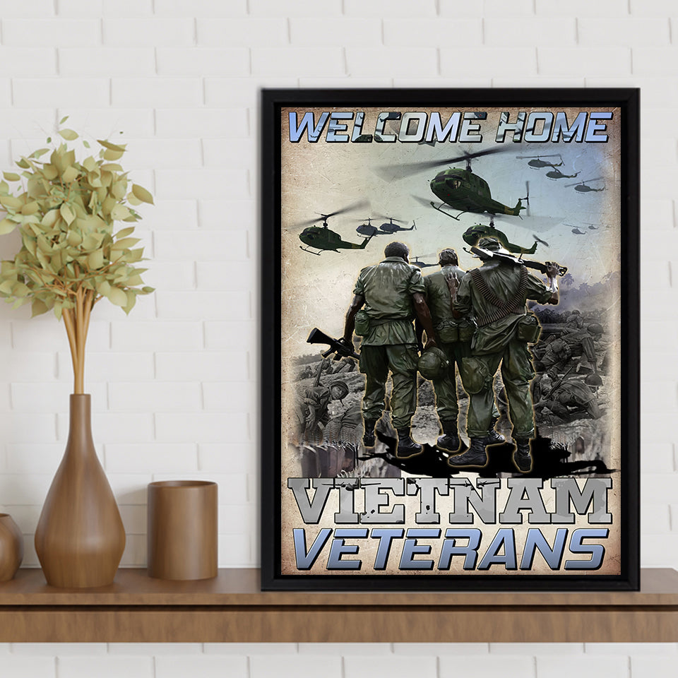 Welcome Home Vietnam Veterans Framed Canvas Prints Wall Art - Painting Canvas, Wall Decor 