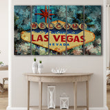 Welcome To Las Vegas 5 Piece B Canvas Prints Wall Art Decor, Multi Panels,Large Canvas, Home Decor
