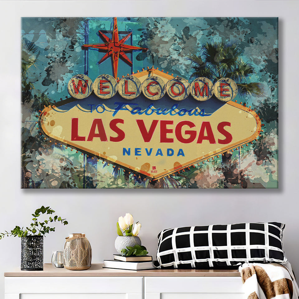 Welcome To Las Vegas Canvas Prints Wall Art Decor - Painting Canvas, Art Print, Home Decor, Ready to Hang
