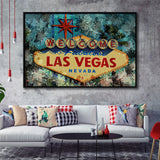 Welcome To Las Vegas Framed Canvas Prints Wall Art Decor - Painting Canvas, Framed Picture, Home Decor