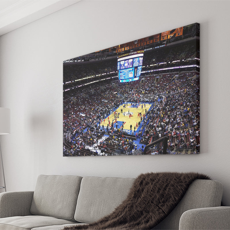 Wells Fargo Center Stadium Canvas Prints Philadelphia 76ers Wall Art,Sport Stadium Art Prints, Fan Gift, Wall Decor
